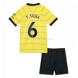 Günstige Fußball Trikotsatz Chelsea Thiago Silva 6 Kinder Auswärtstrikot 2021-2022 Kurzarm