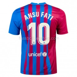 Günstige Fußball Trikotsatz FC Barcelona Ansu Fati 10 Heimtrikot 2021-2022 Kurzarm