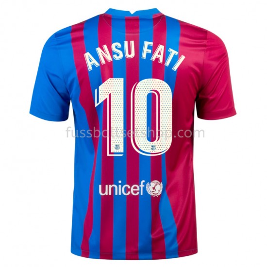 Günstige Fußball Trikotsatz FC Barcelona Ansu Fati 10 Heimtrikot 2021-2022 Kurzarm
