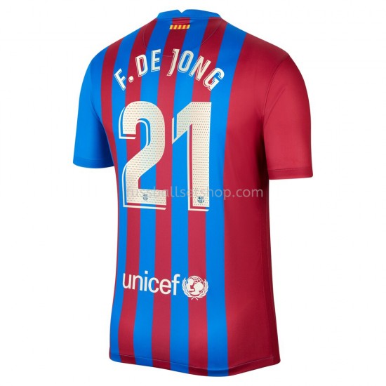 Günstige Fußball Trikotsatz FC Barcelona Frenkie de Jong 21 Heimtrikot 2021-2022 Kurzarm