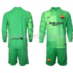Günstige Fußball Trikotsatz FC Barcelona Torwart Kinder Ausweichtrikot 2021-2022 Langarm