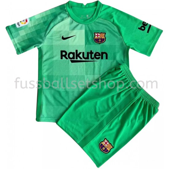 Günstige Fußball Trikotsatz FC Barcelona Torwart Kinder Ausweichtrikot 2021-2022 Kurzarm