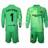 Günstige Fußball Trikotsatz FC Barcelona Torwart Ter Stegen 1 Kinder Ausweichtrikot 2021-2022 Langarm