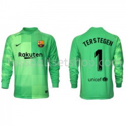 Günstige Fußball Trikotsatz FC Barcelona Torwart Ter Stegen 1 Ausweichtrikot 2021-2022 Langarm