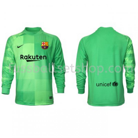 Günstige Fußball Trikotsatz FC Barcelona Torwart Ausweichtrikot 2021-2022 Langarm