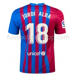Günstige Fußball Trikotsatz FC Barcelona Jordi Alba 18 Heimtrikot 2021-2022 Kurzarm