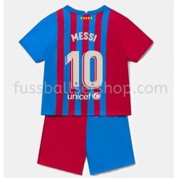 Günstige Fußball Trikotsatz FC Barcelona Lionel Messi 10 Kinder Heimtrikot 2021-2022 Kurzarm