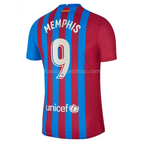 Günstige Fußball Trikotsatz FC Barcelona Memphis Depay 9 Heimtrikot 2021-2022 Kurzarm