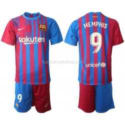 Günstige Fußball Trikotsatz FC Barcelona Memphis Depay 9 Kinder Heimtrikot 2021-2022 Kurzarm