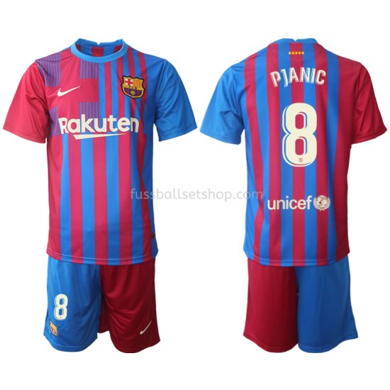 Günstige Fußball Trikotsatz FC Barcelona Miralem Pjanic 8 Kinder Heimtrikot 2021-2022 Kurzarm