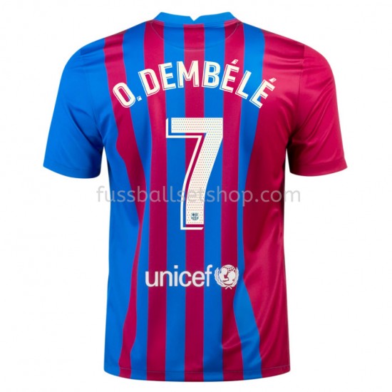 Günstige Fußball Trikotsatz FC Barcelona O. Dembele 7 Heimtrikot 2021-2022 Kurzarm