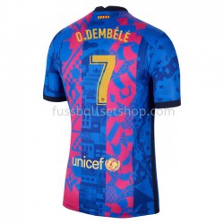 Günstige Fußball Trikotsatz FC Barcelona O. Dembele 7 Ausweichtrikot 2021-2022 Kurzarm