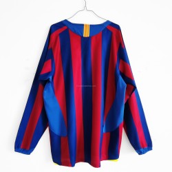 Günstige Fußball Trikotsatz FC Barcelona Retro Heimtrikot 2005-2006 Langarm