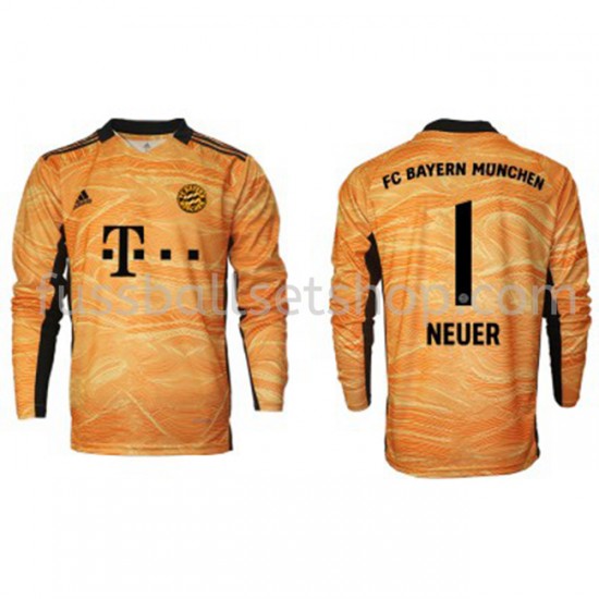 Günstige Fußball Trikotsatz FC Bayern München Torwart Manuel Neuer 1 Heimtrikot 2021-2022 Langarm