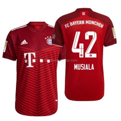 Günstige Fußball Trikotsatz FC Bayern München Jamal Musiala 42 Heimtrikot 2021-2022 Kurzarm
