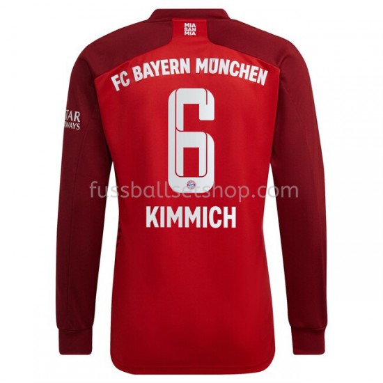Günstige Fußball Trikotsatz FC Bayern München Joshua Kimmich 6 Heimtrikot 2021-2022 Langarm