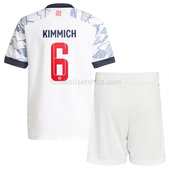 Günstige Fußball Trikotsatz FC Bayern München Joshua Kimmich 6 Kinder Ausweichtrikot 2021-2022 Kurzarm