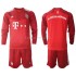 Günstige Fußball Trikotsatz FC Bayern München Kinder Heimtrikot 2021-2022 Langarm