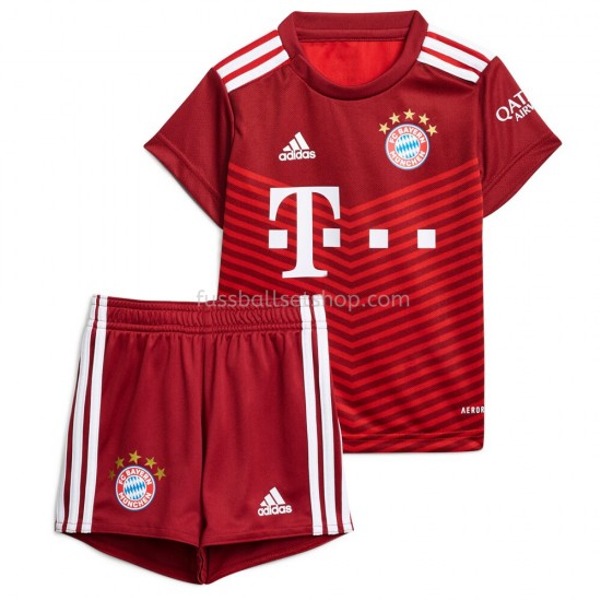 Günstige Fußball Trikotsatz FC Bayern München Kinder Heimtrikot 2021-2022 Kurzarm
