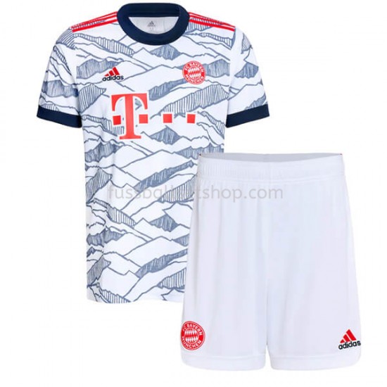 Günstige Fußball Trikotsatz FC Bayern München Ausweichtrikot Kinder 2021-2022 Kurzarm