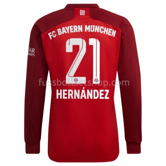 Günstige Fußball Trikotsatz FC Bayern München Lucas Hernandez 21 Heimtrikot 2021-2022 Langarm