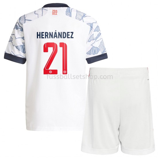 Günstige Fußball Trikotsatz FC Bayern München Lucas Hernandez 21 Kinder Ausweichtrikot 2021-2022 Kurzarm