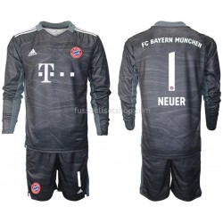 Günstige Fußball Trikotsatz FC Bayern München Manuel Neuer 1 Torwart Kinder Auswärtstrikot 2021-2022 Langarm