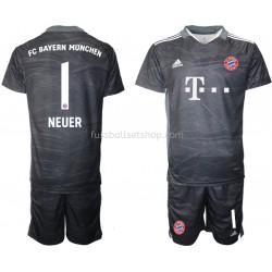 Günstige Fußball Trikotsatz FC Bayern München Manuel Neuer 1 Torwart Kinder Auswärtstrikot 2021-2022 Kurzarm