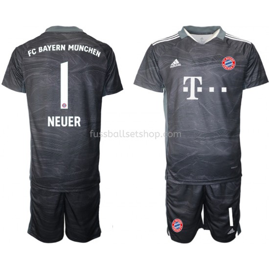 Günstige Fußball Trikotsatz FC Bayern München Manuel Neuer 1 Torwart Kinder Auswärtstrikot 2021-2022 Kurzarm