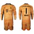 Günstige Fußball Trikotsatz FC Bayern München Manuel Neuer 1 Torwart Kinder Heimtrikot 2021-2022 Langarm