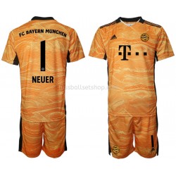 Günstige Fußball Trikotsatz FC Bayern München Manuel Neuer 1 Torwart Kinder Heimtrikot 2021-2022 Kurzarm