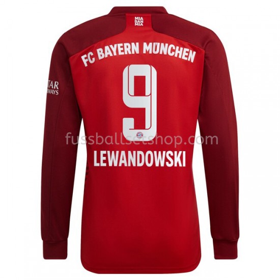 Günstige Fußball Trikotsatz FC Bayern München Robert Lewandowski 9 Heimtrikot 2021-2022 Langarm