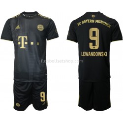 Günstige Fußball Trikotsatz FC Bayern München Robert Lewandowski 9 Kinder Auswärtstrikot 2021-2022 Kurzarm