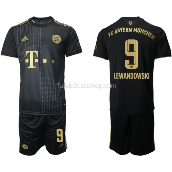 Günstige Fußball Trikotsatz FC Bayern München Robert Lewandowski 9 Kinder Auswärtstrikot 2021-2022 Kurzarm