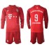 Günstige Fußball Trikotsatz FC Bayern München Robert Lewandowski 9 Kinder Heimtrikot 2021-2022 Langarm