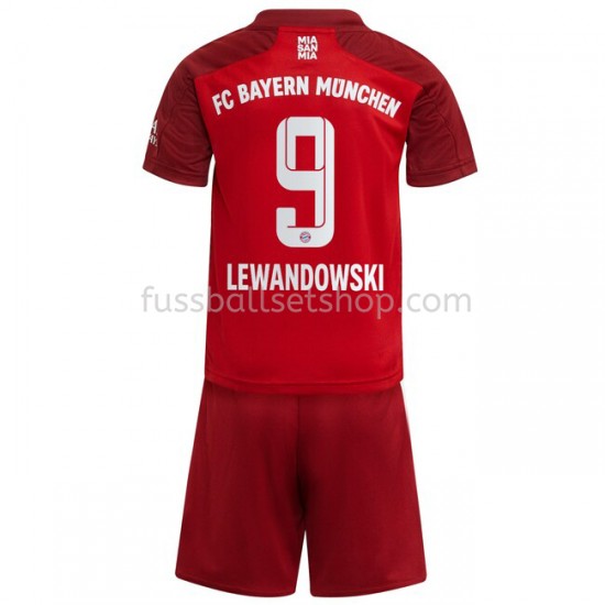 Günstige Fußball Trikotsatz FC Bayern München Robert Lewandowski 9 Kinder Heimtrikot 2021-2022 Kurzarm