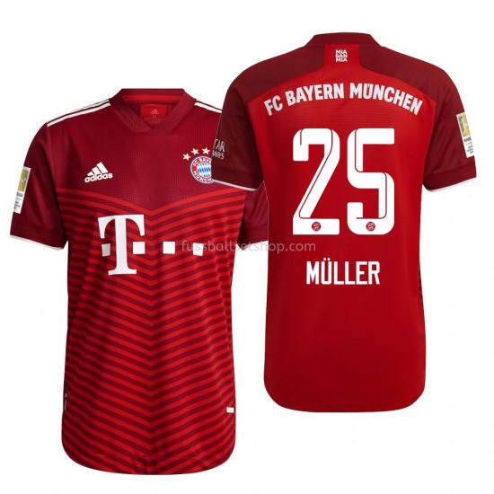 Günstige Fußball Trikotsatz FC Bayern München Thomas Müller 25 Heimtrikot 2021-2022 Kurzarm