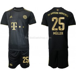 Günstige Fußball Trikotsatz FC Bayern München Thomas Müller 25 Kinder Auswärtstrikot 2021-2022 Kurzarm
