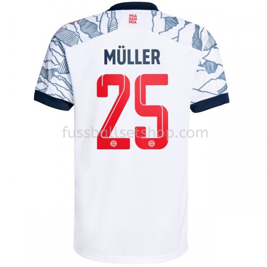 Günstige Fußball Trikotsatz FC Bayern München Thomas Müller 25 Ausweichtrikot 2021-2022 Kurzarm