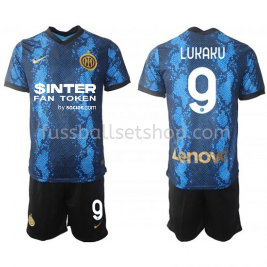 Günstige Fußball Trikotsatz Inter Mailand Romelu Lukaku 9 Kinder Heimtrikot 2021-2022 Kurzarm