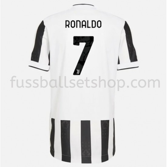 Günstige Fußball Trikotsatz Juventus Turin Cristiano Ronaldo 7 Heimtrikot 2021-2022 Kurzarm
