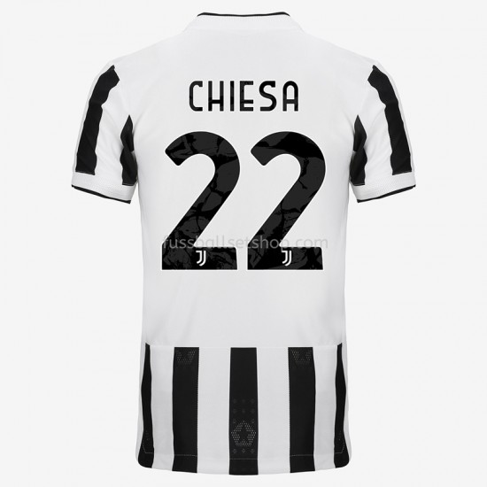Günstige Fußball Trikotsatz Juventus Turin Federico Chiesa 22 Heimtrikot 2021-2022 Kurzarm