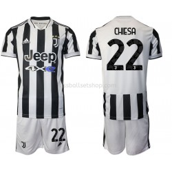Günstige Fußball Trikotsatz Juventus Turin Federico Chiesa 22 Kinder Heimtrikot 2021-2022 Kurzarm