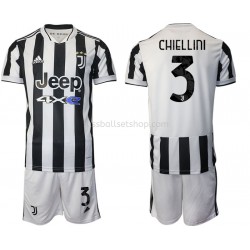 Günstige Fußball Trikotsatz Juventus Turin Giorgio Chiellini 3 Kinder Heimtrikot 2021-2022 Kurzarm