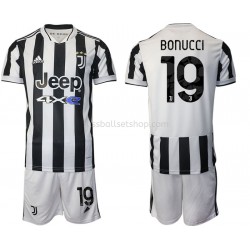 Günstige Fußball Trikotsatz Juventus Turin Leonardo Bonucci 19 Kinder Heimtrikot 2021-2022 Kurzarm
