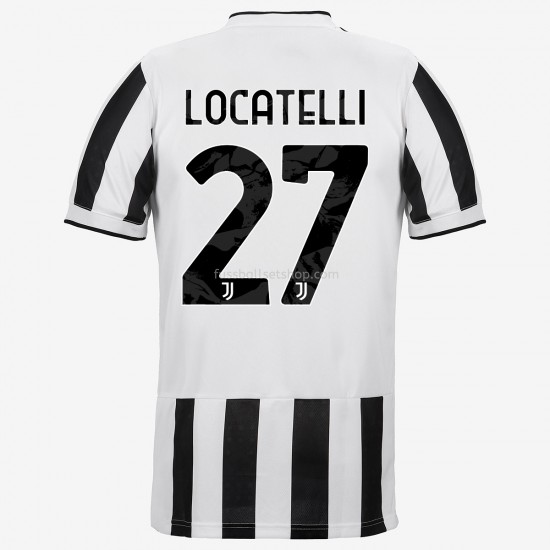 Günstige Fußball Trikotsatz Juventus Turin Manuel Locatelli 27 Heimtrikot 2021-2022 Kurzarm