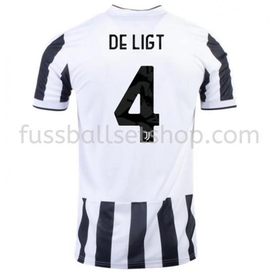 Günstige Fußball Trikotsatz Juventus Turin Matthijs de Ligt 4 Heimtrikot 2021-2022 Kurzarm