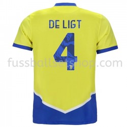 Günstige Fußball Trikotsatz Juventus Turin Matthijs de Ligt 4 Ausweichtrikot 2021-2022 Kurzarm