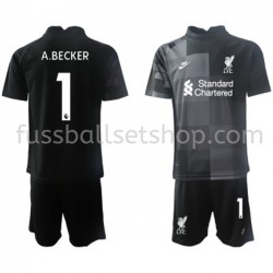 Günstige Fußball Trikotsatz Liverpool Torwart Alisson Becker 1 Kinder Ausweichtrikot 2021-2022 Kurzarm