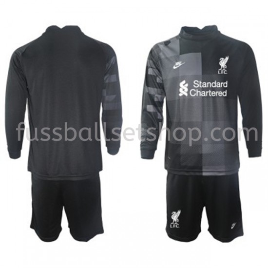 Günstige Fußball Trikotsatz Liverpool Torwart Kinder Ausweichtrikot 2021-2022 Langarm